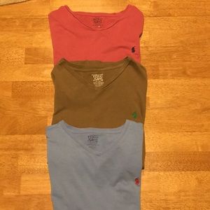 💥Bundle of 3 Polo Ralph Lauren V Neck S/S Shirts